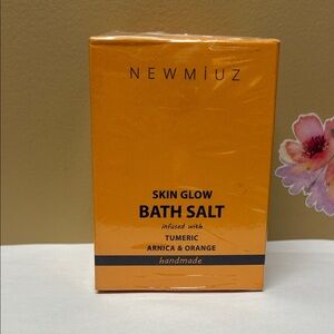 Skin Glow Bath Salt Infused with Tumeric/Arnica & Orange-Handmade 13.5 oz.